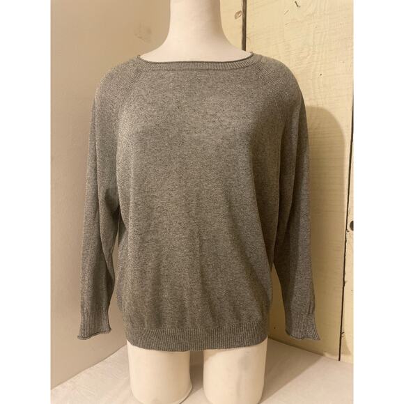 J Crew Womens Size Medium Linen Viscose Blend Sweater Knit Casual Grey Taupe - Picture 1 of 8